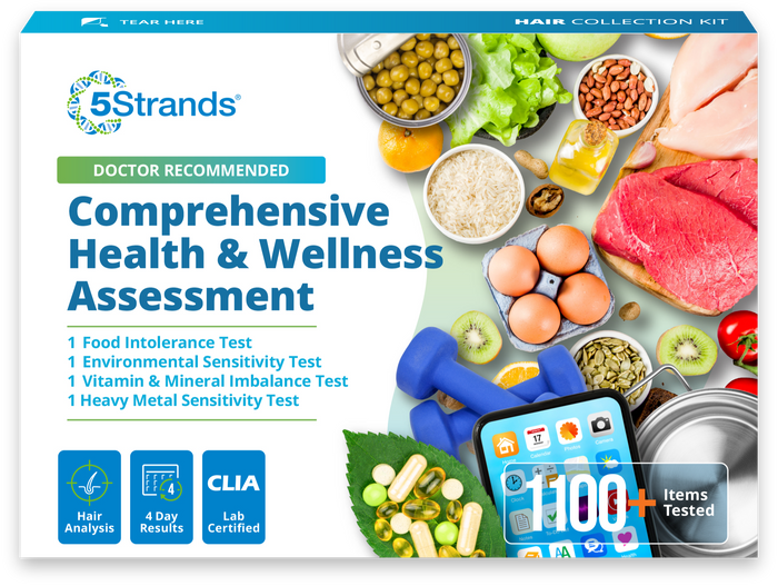 5Strands Comprehensive Hair Analysis Kit an at-home intolerance and sensitivity test for food, environmental, and nutrient imbalances